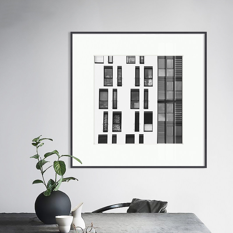 工业风黑白线条装饰画客厅轻奢抽象组合北欧现代简约餐厅几何挂画