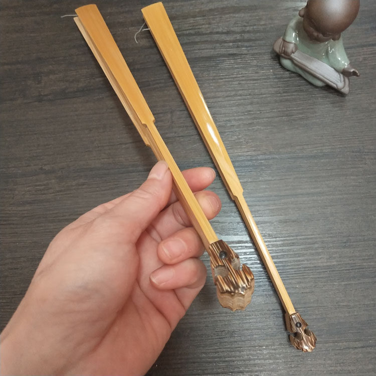 老艺人制作难做的如意钩头扇骨7寸9.5寸精工玉竹扇子文玩宣纸折扇