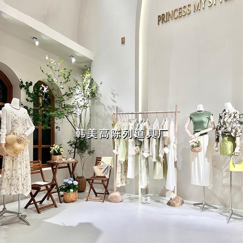 实木服装架落地中岛架服装店展示架女装店铺专用衣服架子陈列架男