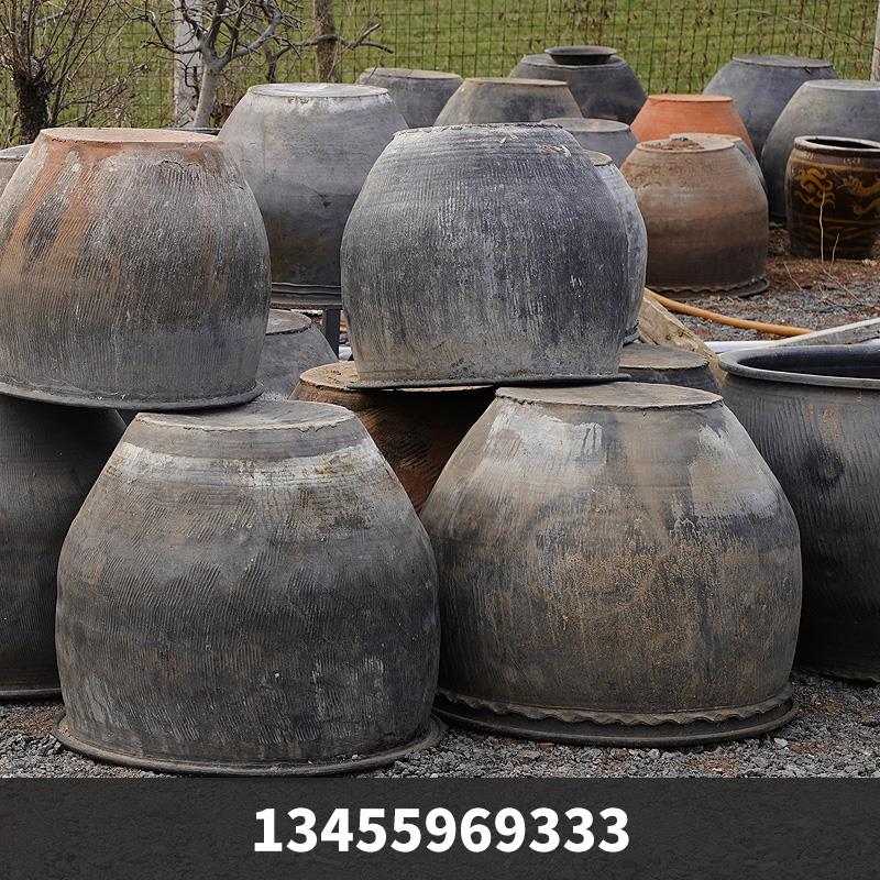 老式大水缸储水家用陶瓷大号养鱼瓦缸粗陶缸陶土小瓷睡莲盆腌菜缸