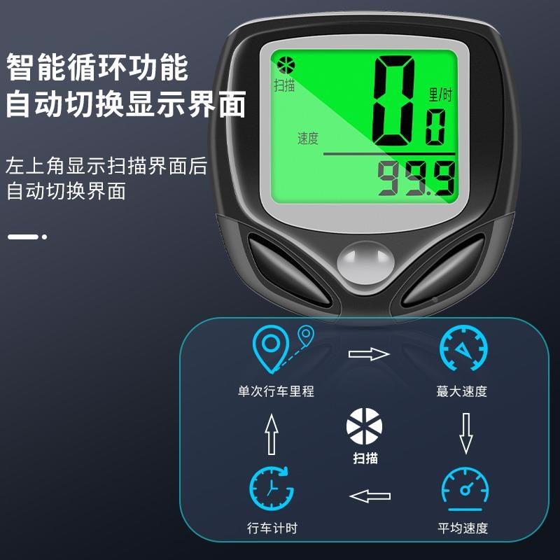 无线公路山地自行车码表骑行测速器里程表单车迈速表记速度时速表