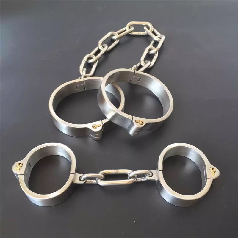 插销锁暗锁不锈钢手拷脚拷镣项圈自缚男女穿戴 可外出 影视道具