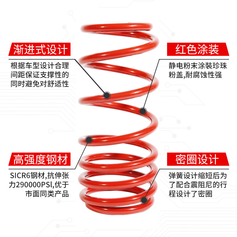 适用福特短弹簧福克斯经典蒙迪欧福睿斯致胜嘉年华翼虎麦柯斯短簧