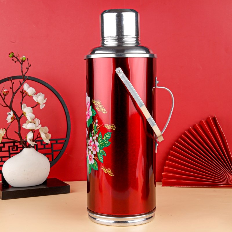 复古保温暖瓶中国风铝制婚庆用热水壶老式手提暖壶经典怀旧保暖壶