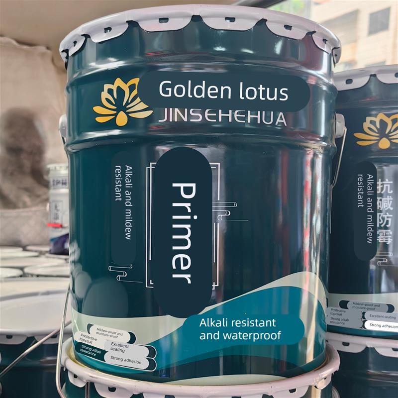 金色荷花抗碱防霉防潮防水内墙底漆白色乳胶漆水性墙面漆涂料20kg