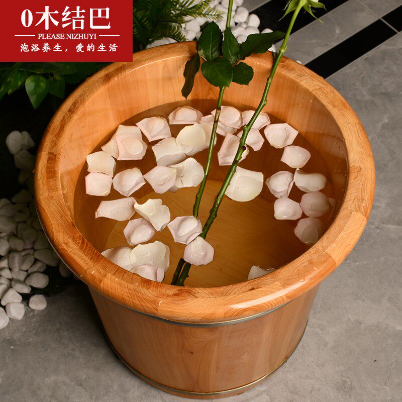 香柏木精选无结巴泡脚木桶40cm高足浴洗脚桶无木结足疗盆泡脚木盆