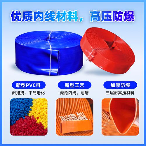 水泵专用抽水水带工程工厂农用灌溉8/12/14/20寸涂塑pvc加厚软管