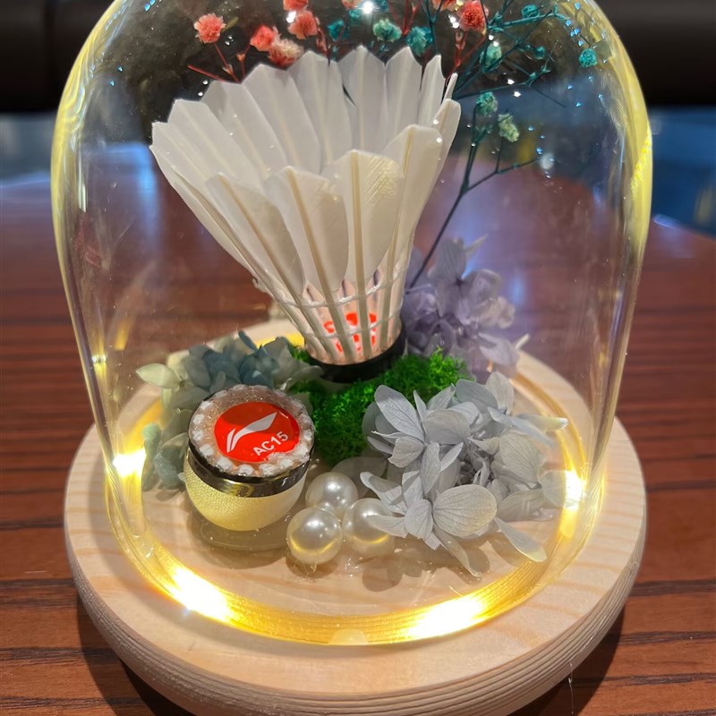 羽毛球礼物花手工永生花礼物创意浪漫成品摆件送男女朋友生日礼物