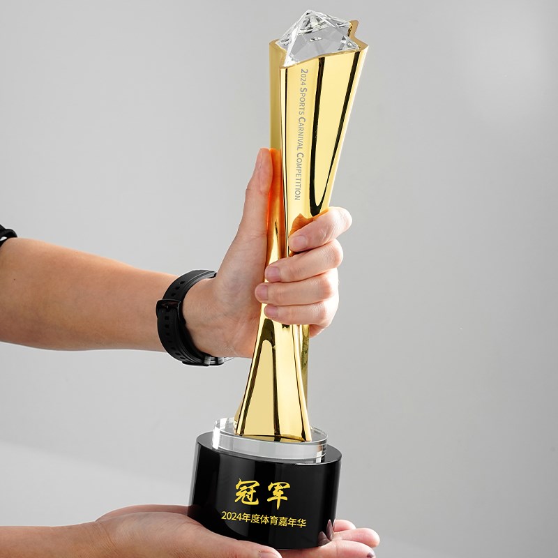 新款高级高档大气奖座创意金属扭柱定制团队荣誉奖杯定做订制奖牌