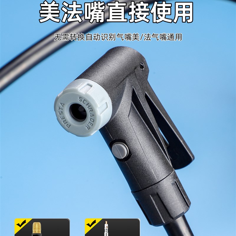 新款加粗双泵爆充打气筒自行车家用打气泵篮球电动小汽车便携充气