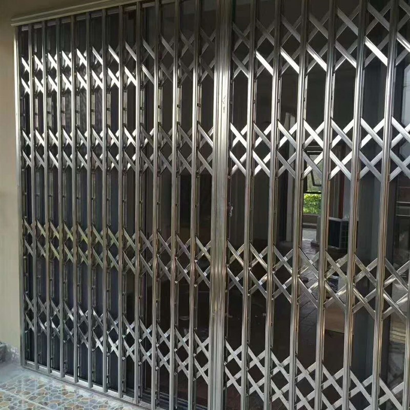 成都定制不锈钢304/201拉闸门拉闸窗防盗窗防护网折叠推拉伸缩门