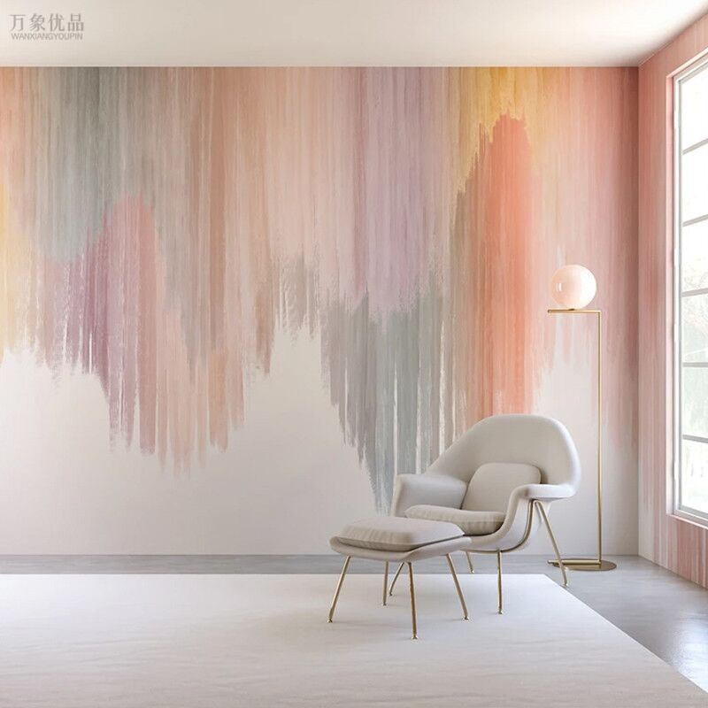 3D北欧电视背景墙壁纸艺术手绘抽象客厅沙发背景墙纸壁画卧室墙布