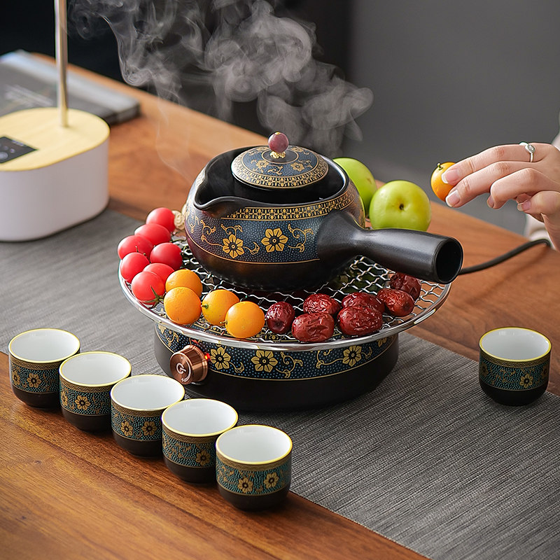 电陶炉陶壶煮茶炉围炉煮茶器粗陶烧水壶家用电热茶炉茶具泡茶炉