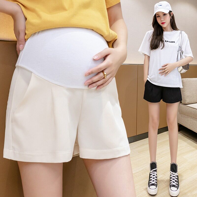 孕妇短裤女夏季薄款外穿时尚休闲西裤孕妇裤子防走光三分冰丝短裤