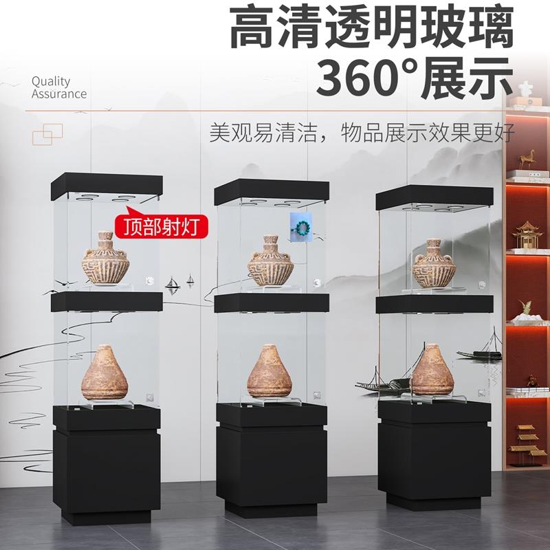 博物馆展示柜古董瓷器玻璃展柜珠宝首饰玻璃柜台古玩玉器独立展柜