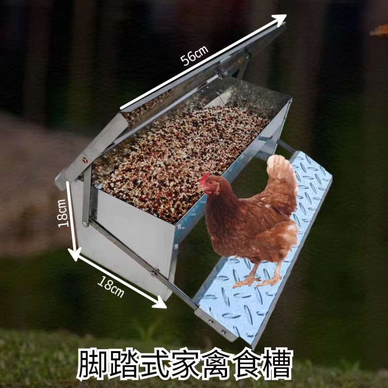 新型踏板鸡食槽家禽喂食器防鼠防雨喂自动鸡食槽喂料器母鸡食槽