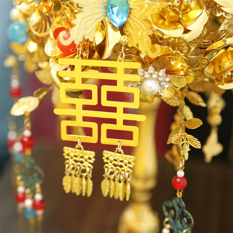 金色新娘手捧花中式婚礼高级手工制作闺蜜结婚礼物DIY材料包成品