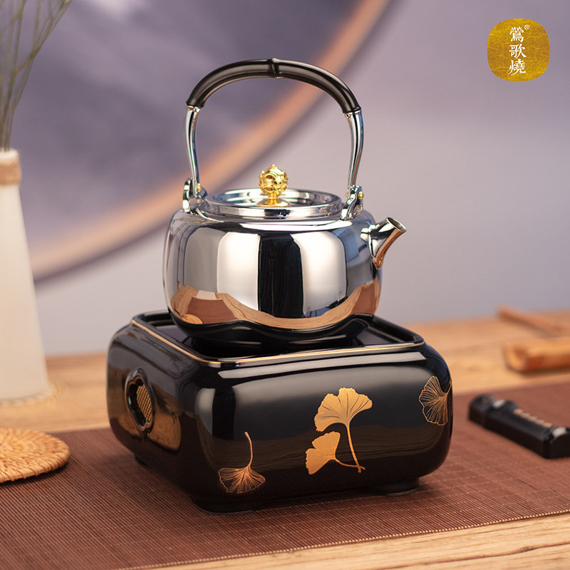 莺歌烧电陶炉家用四方小型煮茶电磁炉泡茶烧水炉禾器玻璃壶铁壶