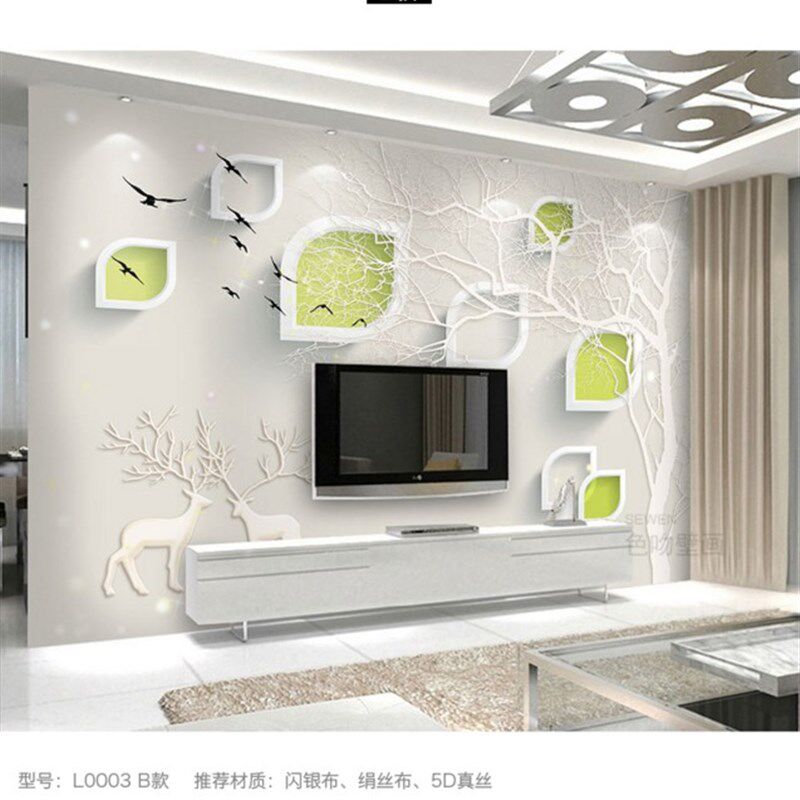 3D欧式电视背景墙壁纸奢华简欧现代简约装饰壁画5D立体背影墙纸布