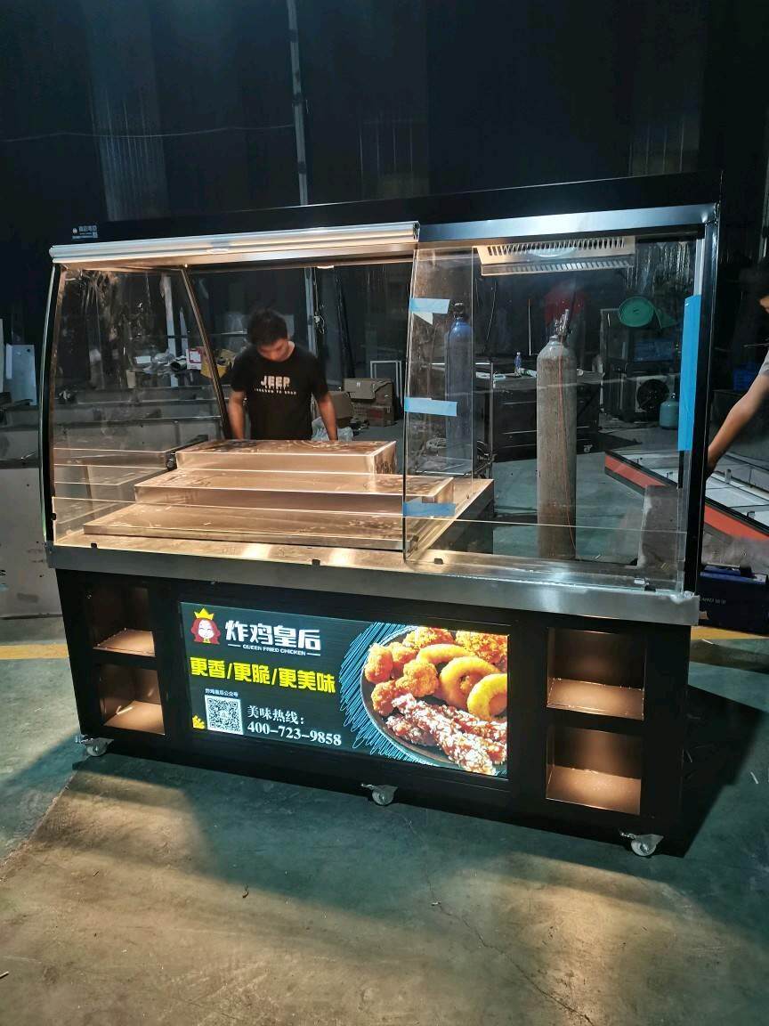 炸鸡皇后展示柜明档超市熟食小吃保鲜柜台脆皮炸鸡保温加热展示柜