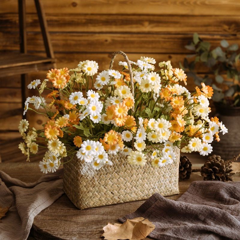 小雏菊仿真花餐桌插花假花干花花束装饰摆设野菊花洋甘菊绢花客厅