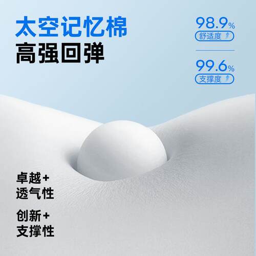 女士睡眠枕头打呼噜专用枕头芯小蓝棒圆柱枕头记忆棉颈椎病人枕头