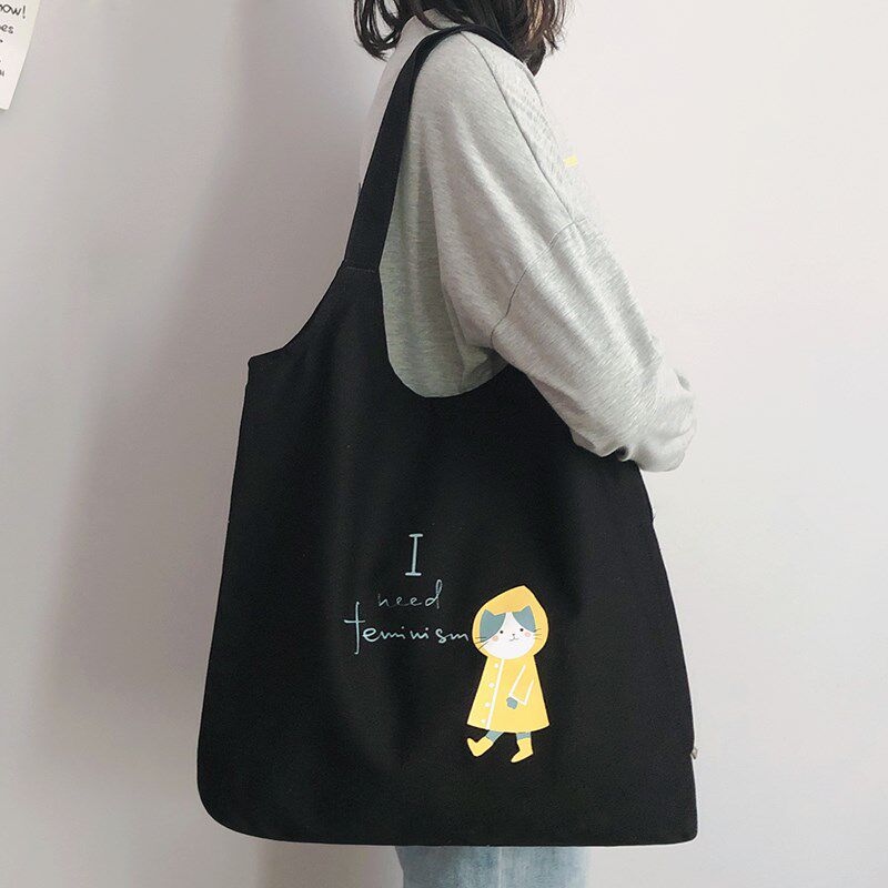 帆布包女单肩斜挎日系大容量手提布袋2024新款上班学生拎书袋上课