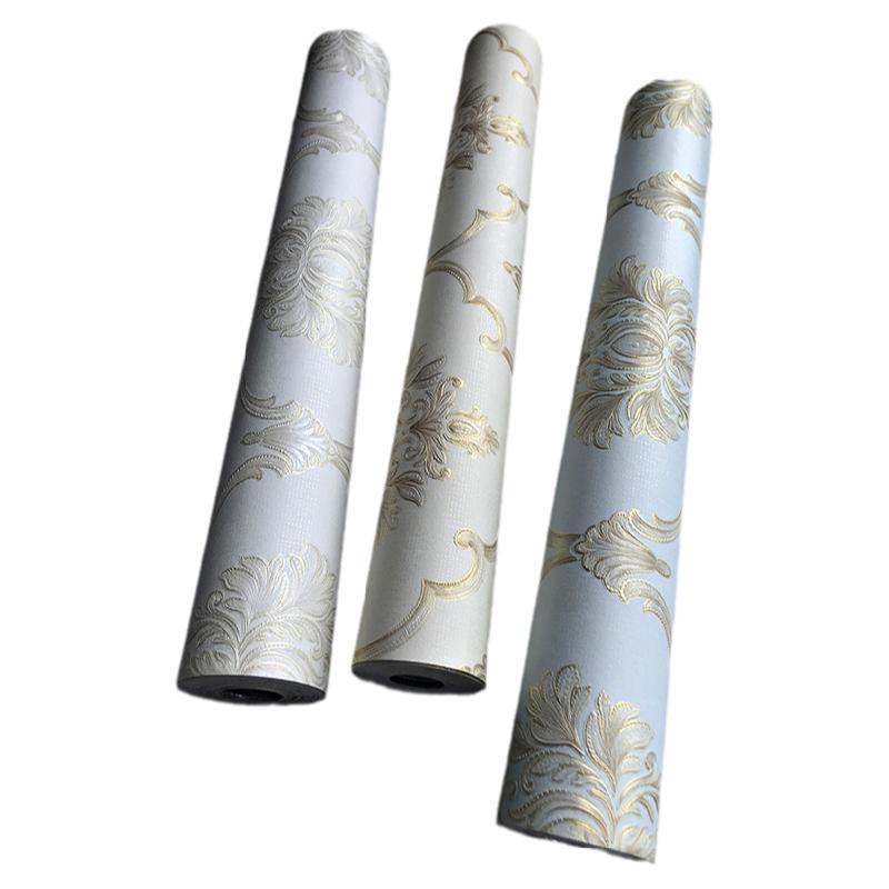 自粘铝膜墙纸3D立体墙贴欧式大马士革贴纸卧室客厅电视背景墙壁纸