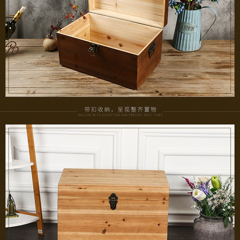 现货特大号实木箱子定制被子衣服收纳整理储物箱坐凳可锁带盖坐人