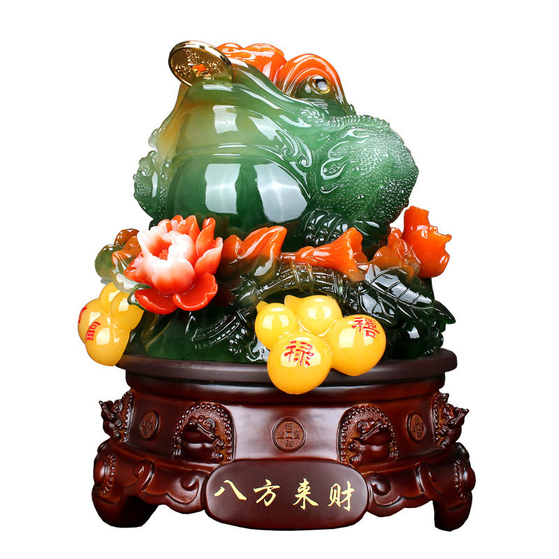招财金蟾摆件大号金蝉蟾蜍收银前台摆设三足八方来财店铺开业礼品