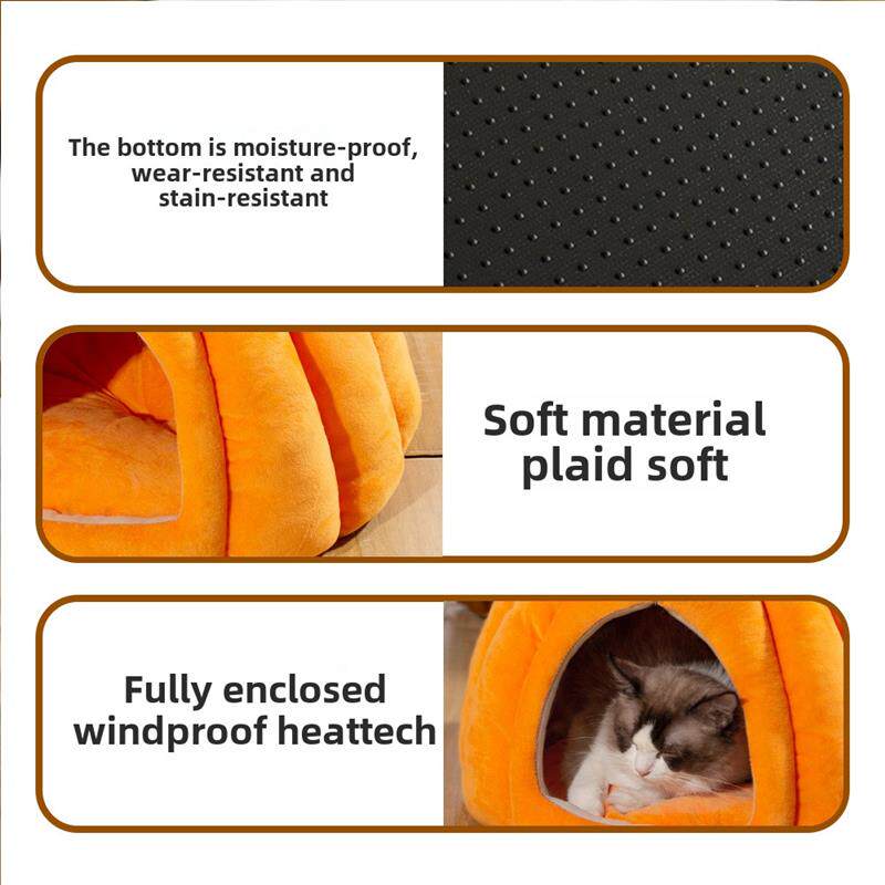 Lazy pets南瓜窝猫窝四季通用狗窝冬季保暖半封闭式睡床宠物用品