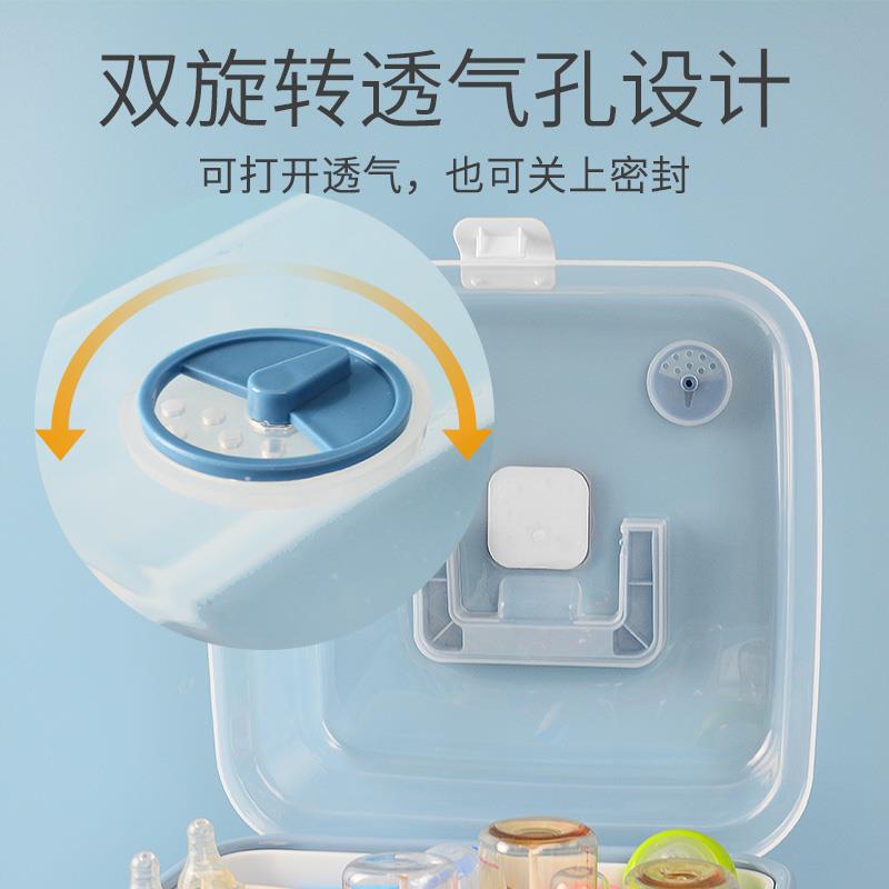 宝宝餐具收纳盒奶瓶收纳箱新生婴儿碗筷辅食工具存储盒沥水架防尘