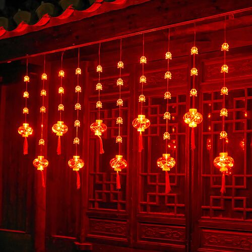 2026新年彩灯闪灯串灯福字彩灯装饰红灯笼家用春节过年窗户布置