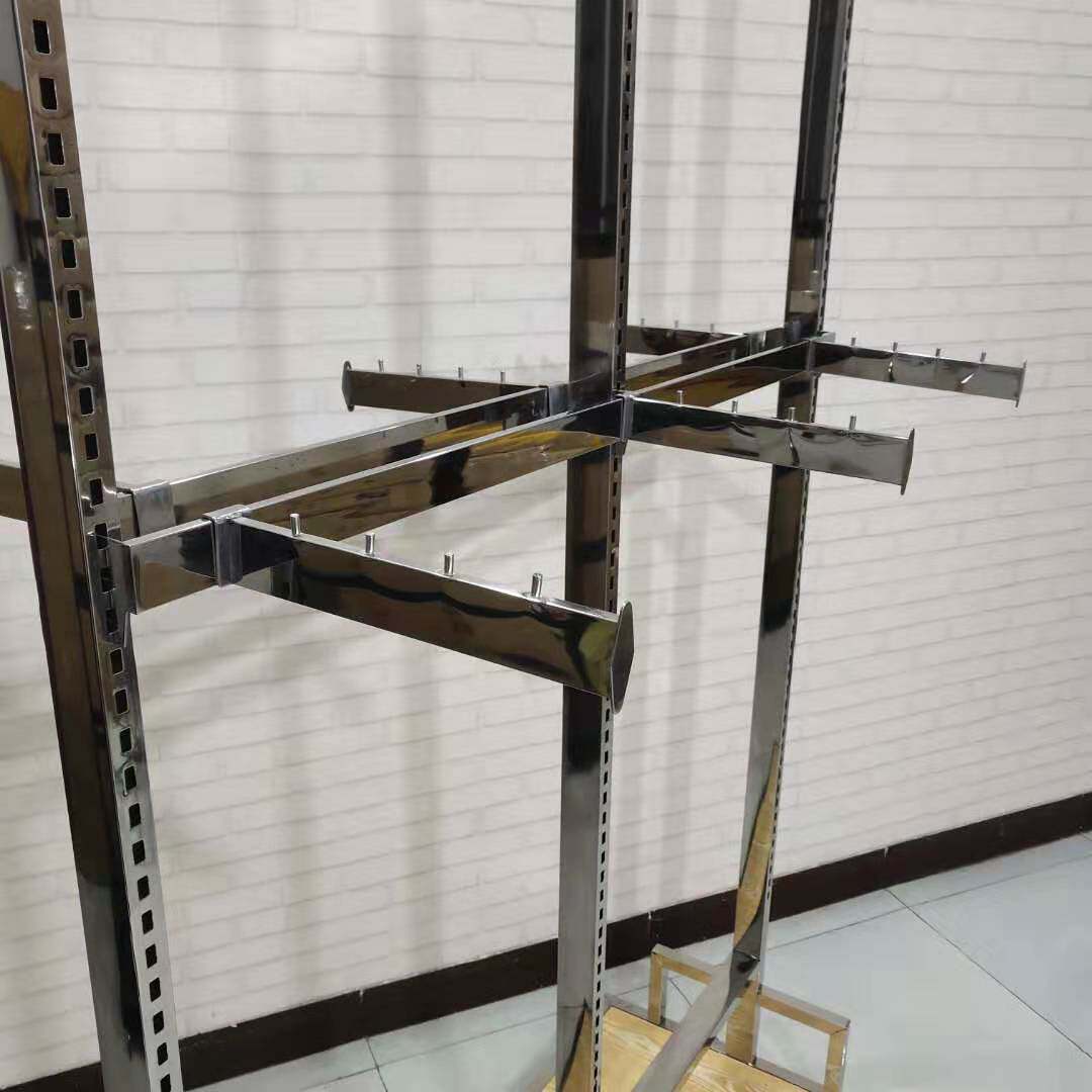 正挂衣服展示架落地式中岛服装架超市男女装六臂货架子铁艺童装店