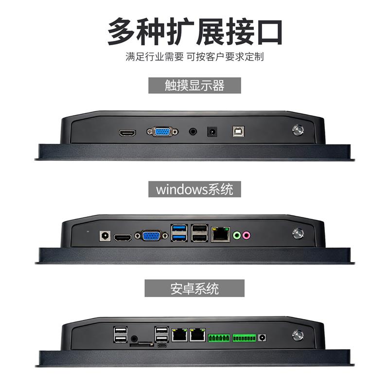 工控一体机全封闭防尘嵌入式电容触摸屏X86工控机平板工业显示器