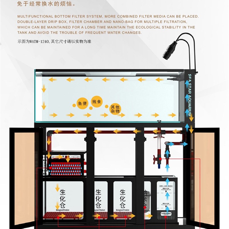溪池湖心彩南美本土池创意景观三湖慈鲷生态池屏风创宁