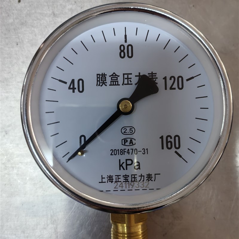YE-100 160KPA250KPA300KPA膜盒气压微帕千帕压力表上海正宝