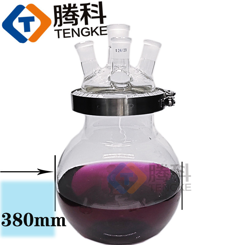 玻璃开口反应釜1000ml球形三四口烧瓶2L5L开口反应器实验室分体