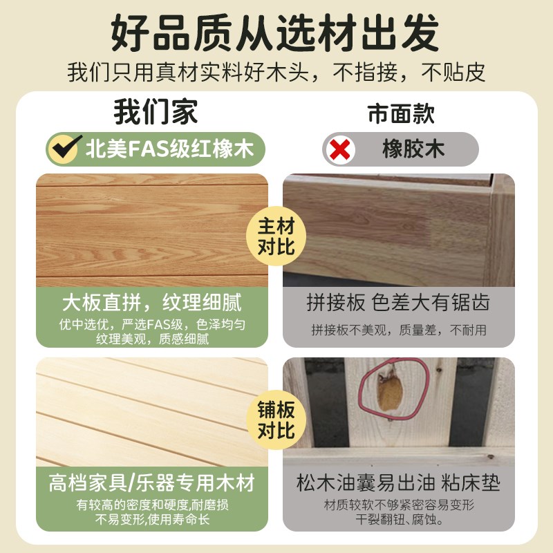 无床头实木床箱式储物床红橡木液压高箱床家用次卧1米5床