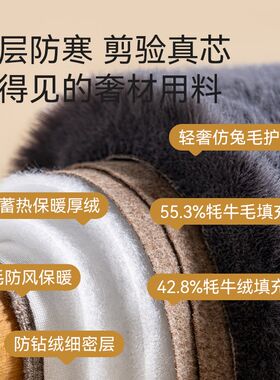 东北特厚羊毛裤女士加绒加厚护膝棉毛裤冬季男款保暖裤大码打底裤