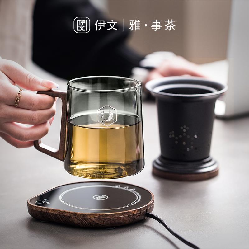 茶水分离泡茶杯子喝水专用男女玻璃杯办公室家用带盖过滤泡茶杯