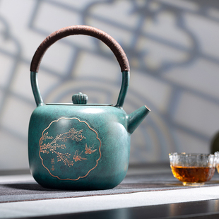 朱炳仁铜 家用煮茶壶泡茶烧水壶养身小茶壶便携单壶燕喜壶