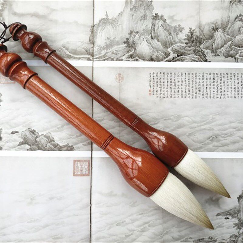 国画牡丹花卉羊毫短锋毛笔提斗套装专用花鸟荷花写意书画大号斗笔