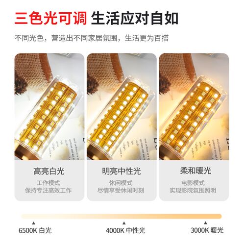 led灯泡家用客餐厅吊灯替换光源E27螺口全光谱护眼超亮节能玉米灯