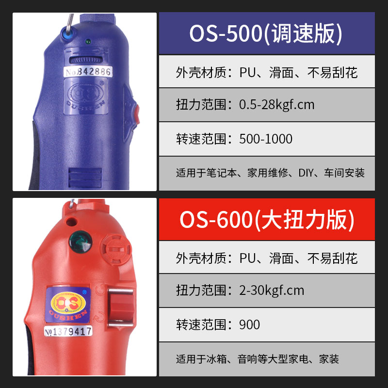 欧神OS-600电批调速电动螺丝起子大扭力220V直插式电动螺丝刀电钻
