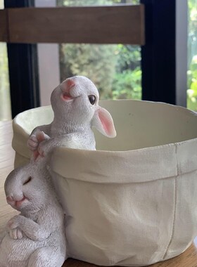 臻尚口袋小兔子花器多肉花盆萌可爱装饰桌面摆件创意礼品花园阳台