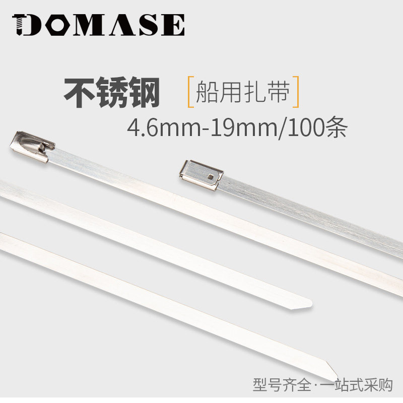 顿麦斯 304不锈钢扎带20*300mm金属扎带电力标牌扎丝桥架自锁扎带