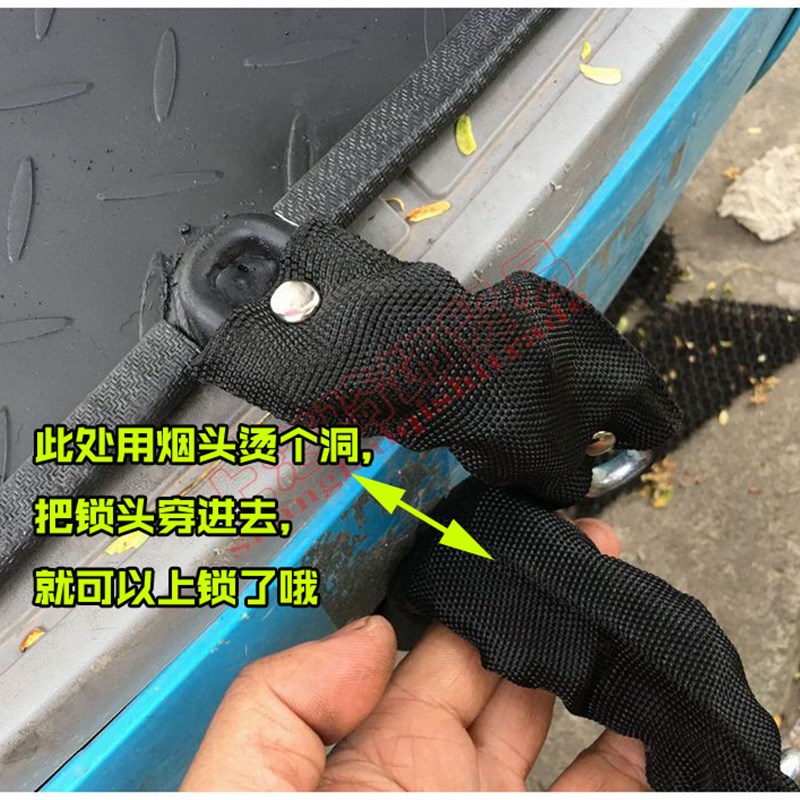 电动车踏板锁电瓶锁链电瓶车电池防盗锁加粗抗剪链条锁加厚钢板锁