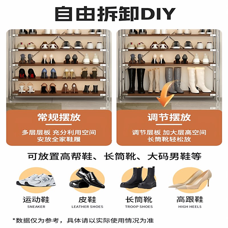 家用鞋架置物架入户门口收纳架多层靠墙开放式鞋柜小户型玄关窄架