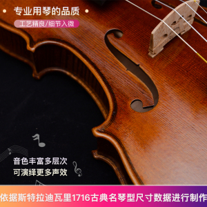 演奏级全欧料专业手工小提琴【弦心】波西米亚枫木手工制做可独奏
